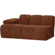 WOOOD Mojo 1,5-Zits Bank Met Arm Links - Ribstof - Roest Bruin