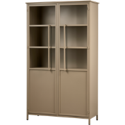 WOOOD Exhibit Vitrinekast - IJzer - Khaki - 170x99x44