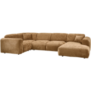 WOOOD Cloud Hoekbank Links - Chenille - Geel - 80x345x198 cm