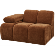 WOOOD Mojo 1-Zits Bank Met Arm Links - Ribstof - Roest Bruin