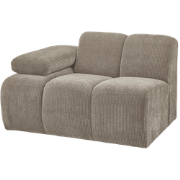 WOOOD Mojo 1-Zits Bank Met Arm Links - Ribstof - Zand - 74x120x97