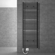 Badkamerradiator Sahara 600x1800 mm antraciet gebogen met zijaansluiti...