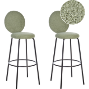 EMERY - Barkruk set van 2 - Lichtgroen - Bouclé