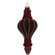 Clayre & Eef Kerstbal Ø 6x15 cm Rood Groen Glas