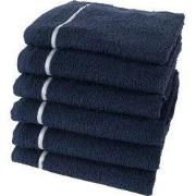 Twentse Damast Keukendoekenset - 6 stuks - Pine Streep Navy Blauw