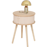 MISOU Nachtkastje - Met Lade - Rond - Modern - Hout - Slaapkamer - Bij...