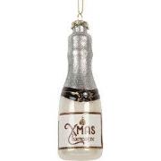 Clayre & Eef Kersthanger Fles Ø 4x13 cm Zilverkleurig Glas