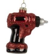 Clayre & Eef Kersthanger 9x4x10 cm Rood Glas