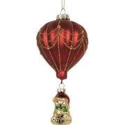 Clayre & Eef Kersthanger Luchtballon Ø 7x15 cm Rood Glas