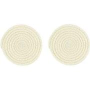 Krumble Pannenonderzetter rond - Katoen - Beige - Set van 2