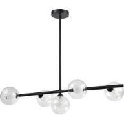 QUVIO Hanglamp met glazen bollen - Metaal - Glas - Zwart