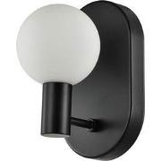 QUVIO Zwarte wandlamp - 1 lichtpunt - Metaal - Glas