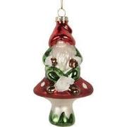 Clayre & Eef Kersthanger Kabouter 7x6x13 cm Rood Glas