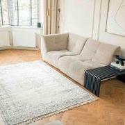 Vintage vloerkleed Ornament beige met franjes - Viscose - 195 x 300 cm...