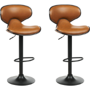 CONWAY II - Barkruk set van 2 - Goudbruin - Kunstleer