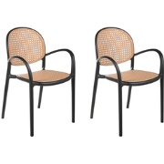 POVOLETTO - Tuinstoel set van 2 - Zwart - Polypropyleen