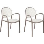 POVOLETTO - Tuinstoel set van 2 - Lichtbruin - Polypropyleen