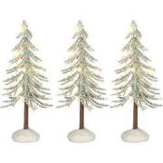 Snowy tree white lighted 3 stuks battery operated h12xd5cm
