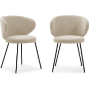 Set van 2 stoelen in stof met zwarte metalen poten L60 cm - RUSH