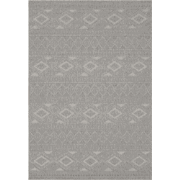 Vloerkleed rechthoekig met grijs ruitmotief - ASELYA