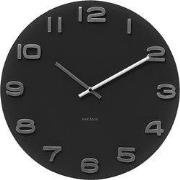 Wandklok Vintage - Zwart rond glas - Ø35cm