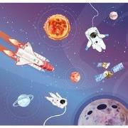 Reis door de ruimte - Kinderbehang - 292,2 cm x 280 cm - Walloha