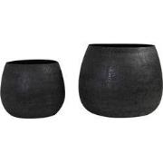 Light & Living - Pot GENOLU - Ø50x37.5cm - Zwart - Set van 2
