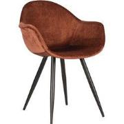 LABEL51 Eetkamerstoel Forli - Rust - Fluweel - Zwart Metalen Frame