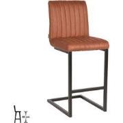 LABEL51 Barkruk Milo - Cognac - Microvezel - Laag