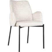 LABEL51 Eetkamerstoel Joni - Creme - Elegance - Zwart Metalen Frame