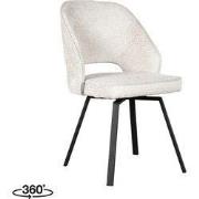 LABEL51 Eetkamerstoel Lewis - Creme - Elegance - Zwart Metalen Frame