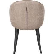 LABEL51 Eetkamerstoel Logan - Taupe - Micro Suede - Zwart Metalen Fram...