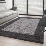Hoogpolig vloerkleed - Candy Shaggy Grijs Lijstmotief - 160 X 230 CM