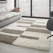 Manhattan Shaggy vloerkleed - Beige - 280 X 370 CM