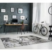 Carrara Modern Grijs Goud vloerkleed - Marmer Design - 120 X 170 CM