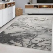 Alba Modern Grijs vloerkleed - Marmer Design - 120 X 170 CM