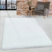 Azure Hoogpolig Wit vloerkleed - Effen - 120 X 170 CM