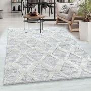 Sofia Modern Grijs vloerkleed - Geruit - 140 X 200 CM