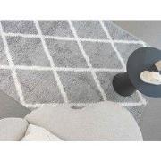 Azure Hoogpolig Zilver vloerkleed - Geruit - 200 X 290 CM