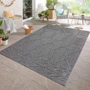 Tenedo Indoor & Outdoor Grijs vloerkleed - Geruit - 80 X 150 CM