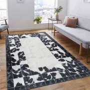 Amira Patchwork Design Zwart / Wit vloerkleed - Wasbaar - 80 X 150 CM