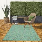 Lilah Indoor & Outdoor Groen vloerkleed - Geruit - 80 X 250 CM