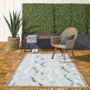 Lilah Indoor & Outdoor Grijs vloerkleed - Geruit - 140 X 200 CM