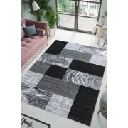 Jaden Modern Zwart / Grijs vloerkleed - Laagpolig - 80 X 300 CM