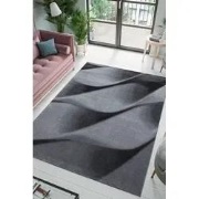 Jaden Modern Zwart / Grijs vloerkleed - Laagpolig - 80 X 300 CM