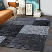 Marlon Modern Zwart / Grijs vloerkleed - Geblokt - 160 X 230 CM