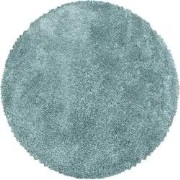 Luna Hoogpolig Effen Blauw vloerkleed - Rond - 120 X 120 CM