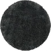 Luna Hoogpolig Effen Grijs vloerkleed - Rond - 80 X 80 CM