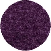 Luna Hoogpolig Effen Paars vloerkleed - Rond - 80 X 80 CM