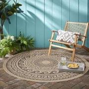 Summit Indoor & Outdoor Beige / Zwart Rond - 200 X 200 CM